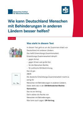 Wie Kann Deutschland Menschen Mit Behinderungen In Anderen Landern Besser Helfen Deutsches Institut Fur Menschenrechte