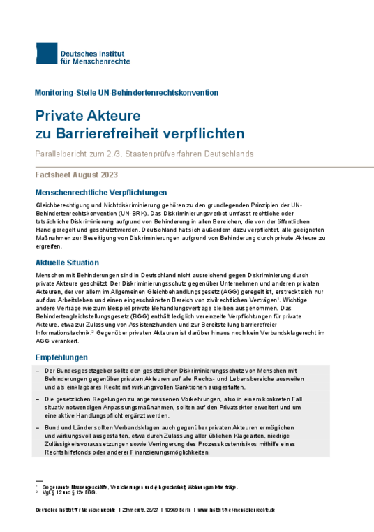 Private Akteure Zu Barrierefreiheit Verpflichten | Institut Für ...